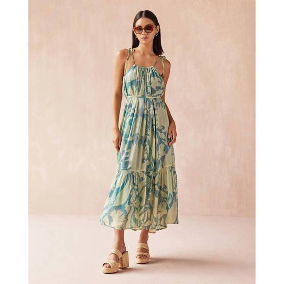 NEW OMIKA mariana maxi dress in samrina pear